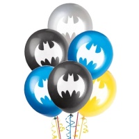 Ballons en latex de 30 cm de Batman - Qualatex - 8 unités