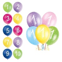 Ballons assortis anniversaire de 30 cm - Qualatex - 5 unités