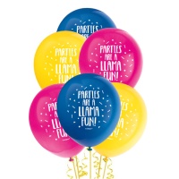 Ballons en latex Llamas Party de 30 cm - Qualatex - 8 unités