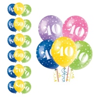 Ballons assortis anniversaire de 30 cm - Qualatex - 5 unités