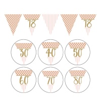 Guirlande de fanions Pink Chic anniversaire - 3,70 m