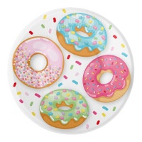 Assiettes de Donuts de 18 cm assorties - 8 unités