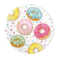 Assiettes Donuts de 23 cm - 8 unités