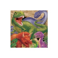 Serviettes de dinosaure T-Rex de 16,5 x 16,5 cm - 16 unités