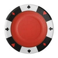 Assiettes de Casino de 23 cm - 8 unités