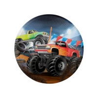 Assiettes Monster Trucks de 17 cm - 8 unités