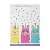 Sacs en papier à motifs de Lamas - 10 unités