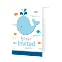 Invitations de Little Whale - 8 unités