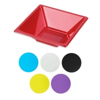 Bols carrés de 12 x 5,2 cm en plastique coloré - 12 unités