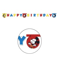 Guirlande Joyeux Anniversaire Mickey Vintage - 2,00 m