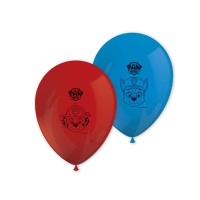 Ballons en latex Pat'Patrouille bleus et rouges - Procos - 8 unités