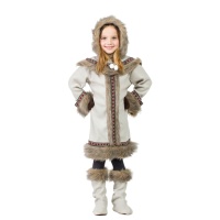 Costume d'esquimau avec capuche et gants pour fille