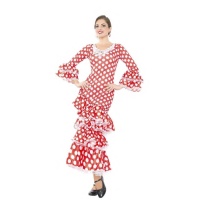 Déguisement de flamenca rouge et blanc pour femme