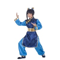 Déguisement de chinoise orientale bleue pour fille