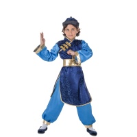 Déguisement d'enfant chinois oriental bleu