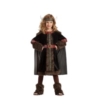 Costume de viking scandinave noir pour fille