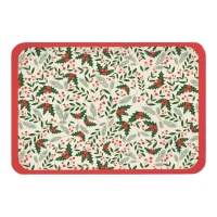 Plateaux de Noël avec des motifs de houx 25 x 34 cm - 2 unités