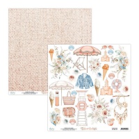 Papier de scrapbooking Sunset Beach - Mintay Papers - 1 feuille