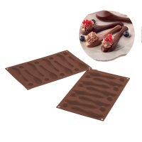 Moule pour cuillères en chocolat en silicone de 17 x 29,5 cm - Silikomart - 8 cavités