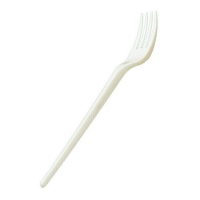 Fourchettes en plastique blanc de 16,7 cm - 25 unités