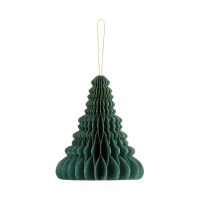 Pendentif nid de sapin de Noël vert bouteille de 15 cm - 1 unité