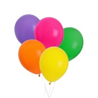 Ballons en latex de 23 cm fluor, couleurs assorties - 10 unités