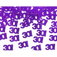 Confettis d'anniversaire 30 violet de 15 g