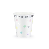 Gobelets Licorne avec étoiles de 180 ml - 6 unités