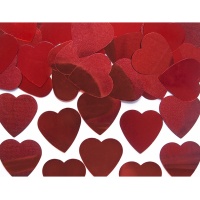 Confettis de grands coeurs rouges de 10 gr