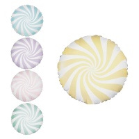 Ballon rond en spirale pâle de 45 cm - PartyDeco - 1 unité