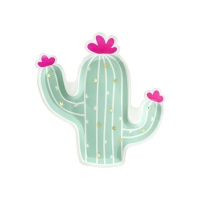 Assiettes en forme de cactus de 23 x 24 cm - 6 unités