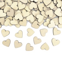 Confetti en bois en forme de coeur de 50 unités