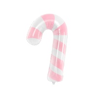 Ballon en forme de canne en bonbon rose 46 x 74 cm - PartyDeco