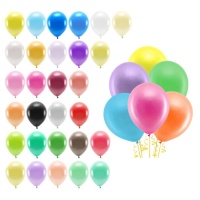 Ballons en latex de 30 cm métallisés biodégradables - PartyDeco - 100 unités