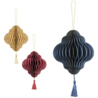 Pendants nid de lanterne avec gland de 12 x 15 cm - 6 unités