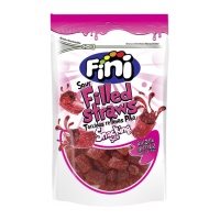 Réglisse rouge à la fraise remplie de sucre pétillant en morceaux de 165 g - Fini Sour Filled Straws