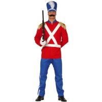 Costume de petit soldat en plomb rouge pour homme