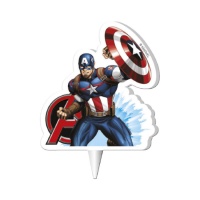 Bougie des Avengers de Captain America de 8 cm - 1 unité