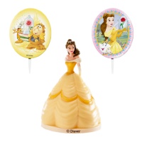 Décoration pour gâteau princesse Belle - 3 unités