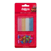 Bougies colorées de 6 cm - 24 unités