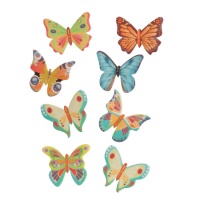 Gaufrettes de papillons de 5 x 4,5 cm - Dekora - 8 unités