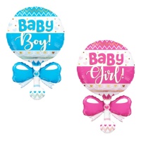 Ballon silhouette XL de Baby Shower noeud de 91 cm