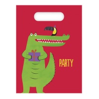 Sachets de fête Crocodile - 6 unités