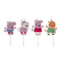 Bougie 2D Peppa Pig de 9 cm - Dekora - 4 unités