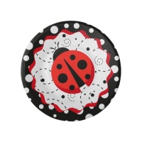 Assiettes Coccinelle de 18 cm - 8 unités