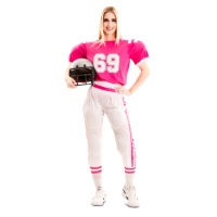 Costume de joueuse de football américain rose pour femmes