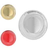 Assiettes en carton métallisé de 24 cm - 8 unités