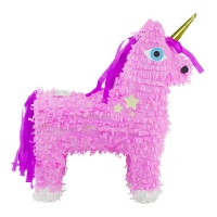 Piñata licorne rose en 3D de 55 x 42 cm