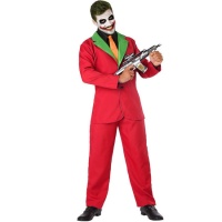 Costume de clown assassin en costume rouge pour homme