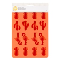 Moule de décoration tropicale pour pâte à sucre en silicone - Wilton - 16 cavités